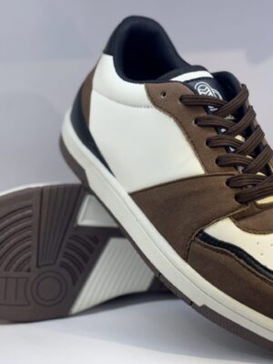 CozyStride TerraTread – Mocha White Street Sneakers For Mens