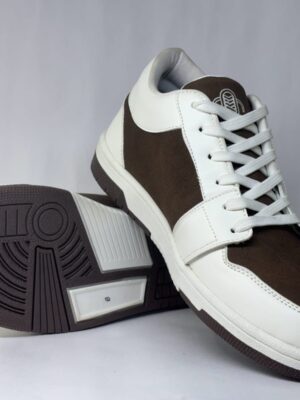 CozyStride Core Duo – Mens Brown & White Sneakers